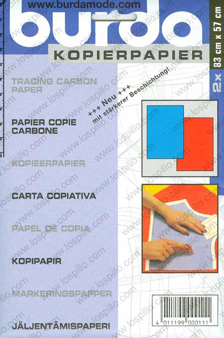 carta copiativa alta qualità Burda speciale per sartoria e confezione  misure 83 x 57 cm indicata per tutti i tessuti due fogli uno azzurro e uno  rosso mrmm1000111 - Lo Spillo supermerceria