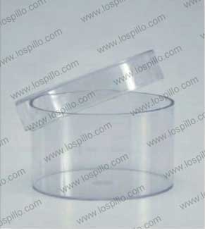 scatola rotonda trasparente in plexiglass misura d 8,5 x 5 cm circa trtr8085
